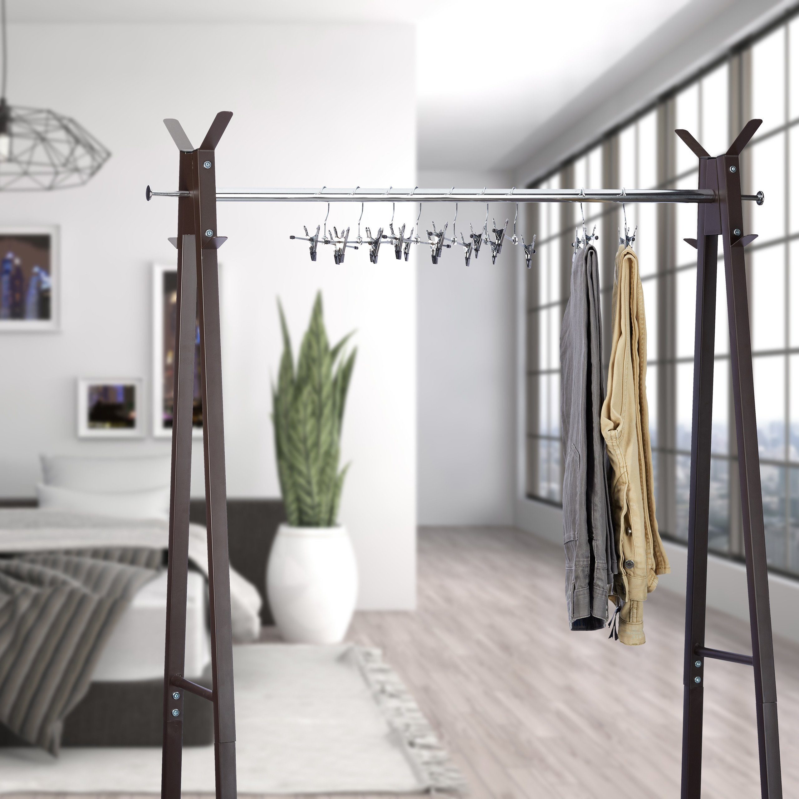 relaxdays Kleiderbügel Hosenbügel Metall 10er und 20er Pack, 10er Pack