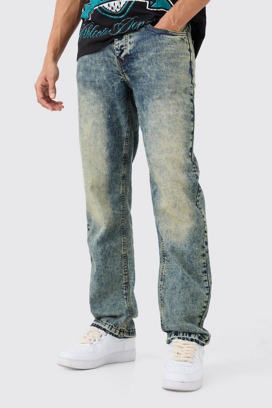 Lockere grüne Jeans