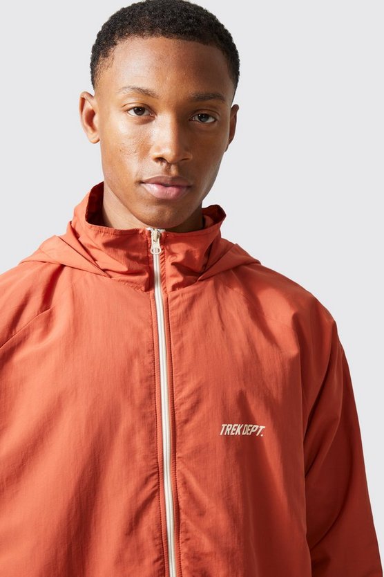 Active Oversize Nylon-Jacke in Knitteroptik