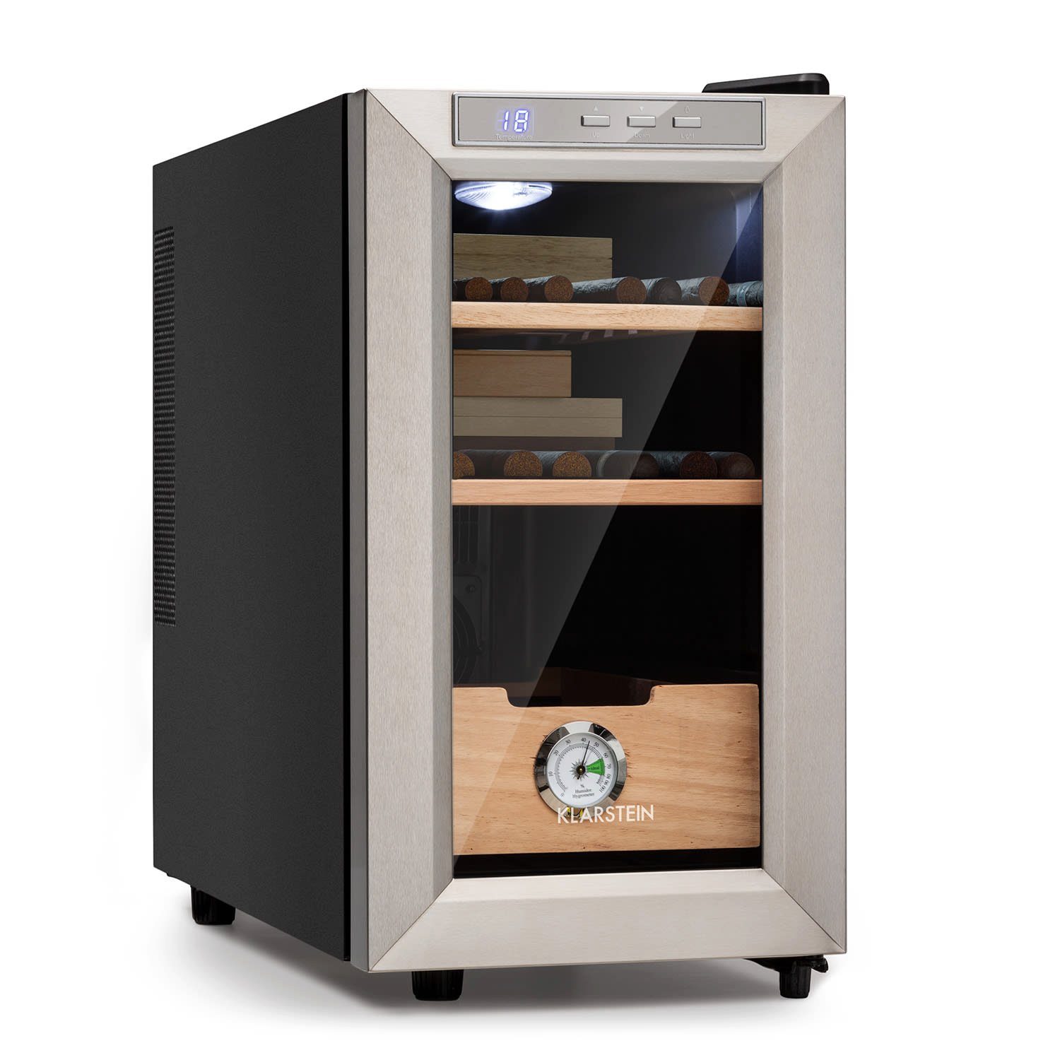 Klarstein Humidor HEA6-ElPresidente23S, Humidor Zigarre Humidor Befeuchter elektrisch Humidor Schrank