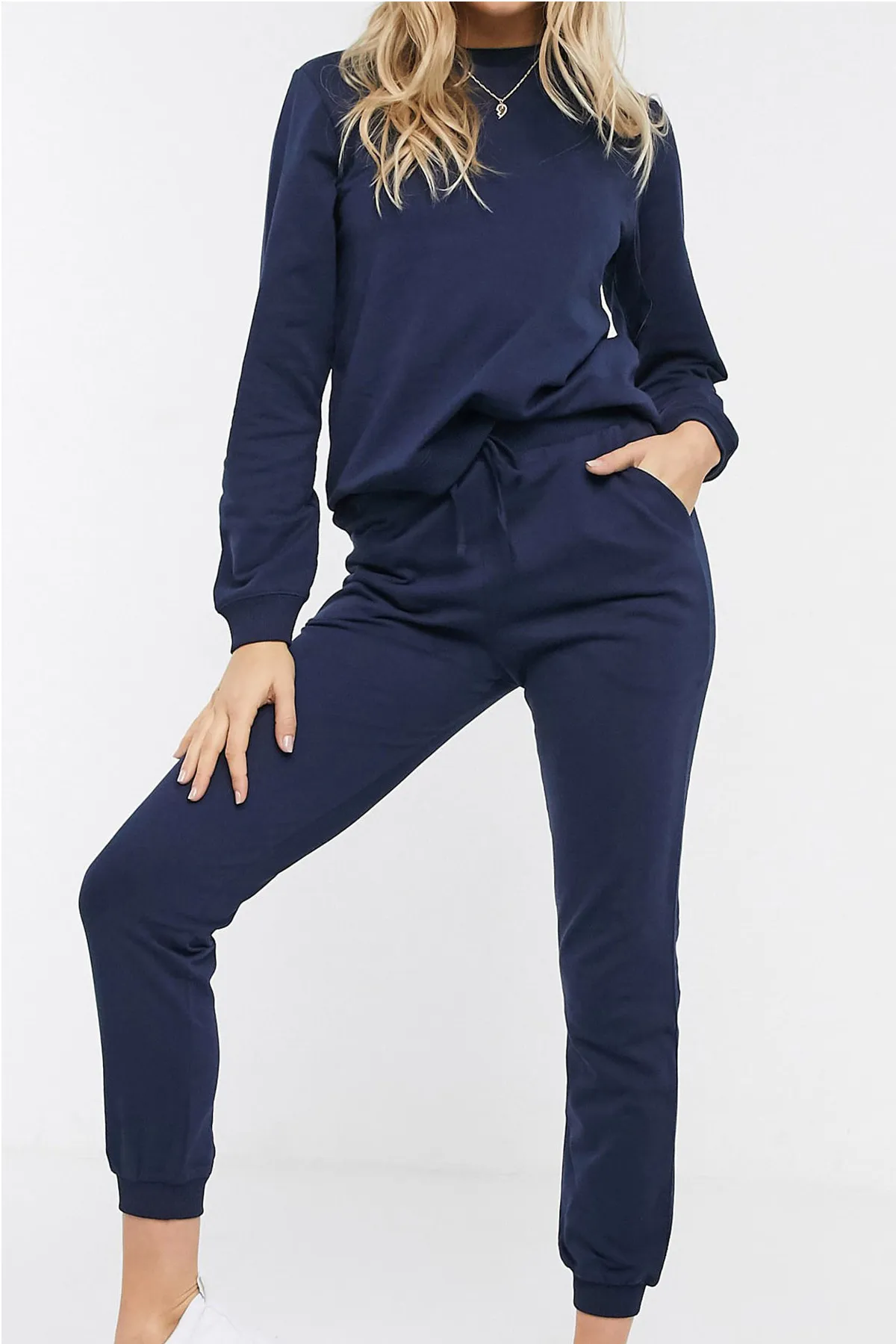 Know  Damen-Pyjama-Set aus marineblauer Baumwolle