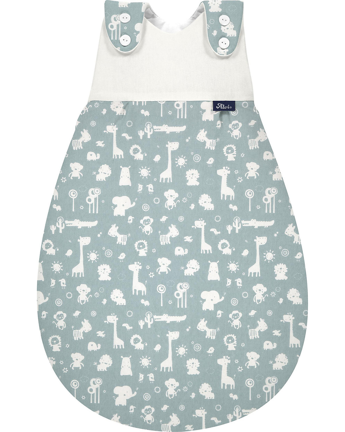 Baby-Mäxchen Schlafsack 3tlg. - TOG 2,5 - Animals blau, 50/56
