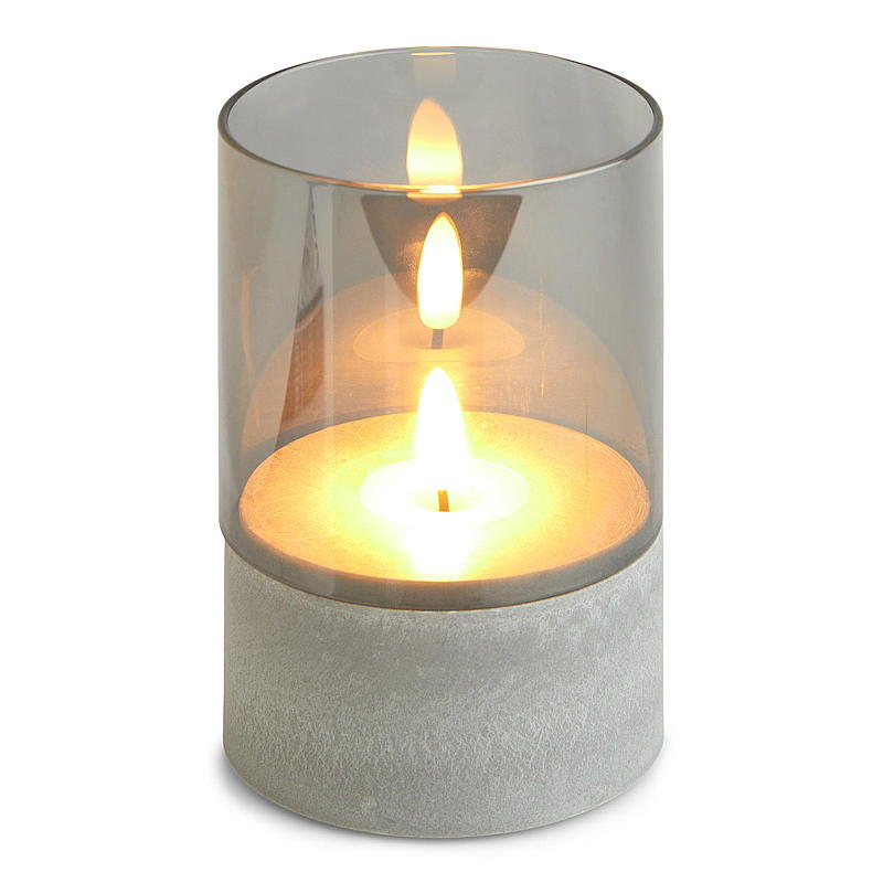 Vie Selected Sementlykt m/timer 8x12,5 cm LED sotet glass