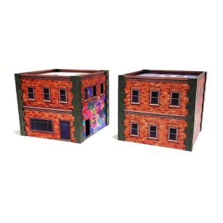 Metropolis Cityscape - Two Small Brick Buildings