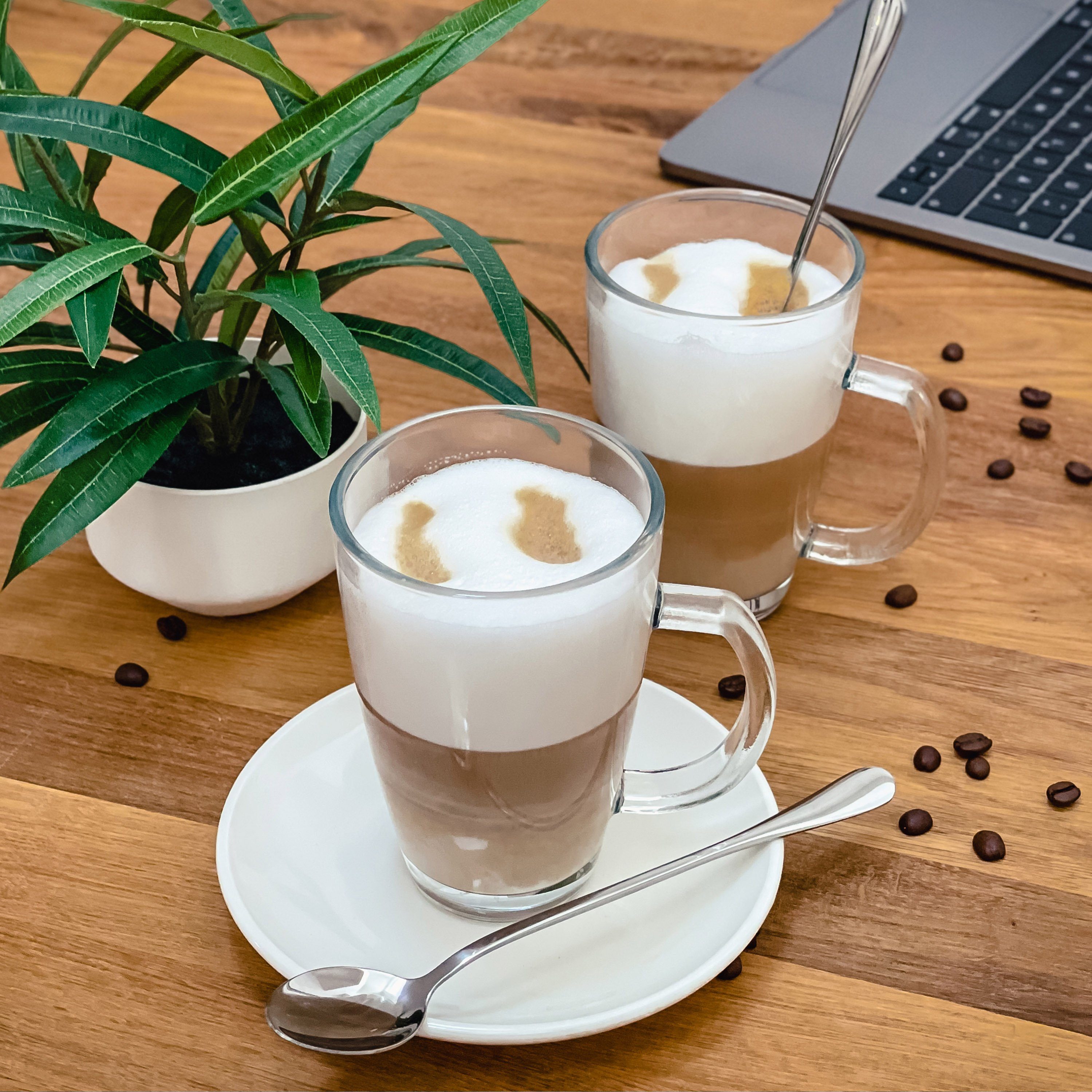 Praknu Latte-Macchiato-Löffel 12 stück Longdrinklöffel aus Edelstahl (12 Stück), Edelstahl Rostfrei - Spülmaschinenfest - Für Tiefe Gläser