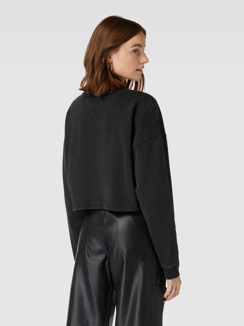 Sweatshirt mit Label-Print in schwarz