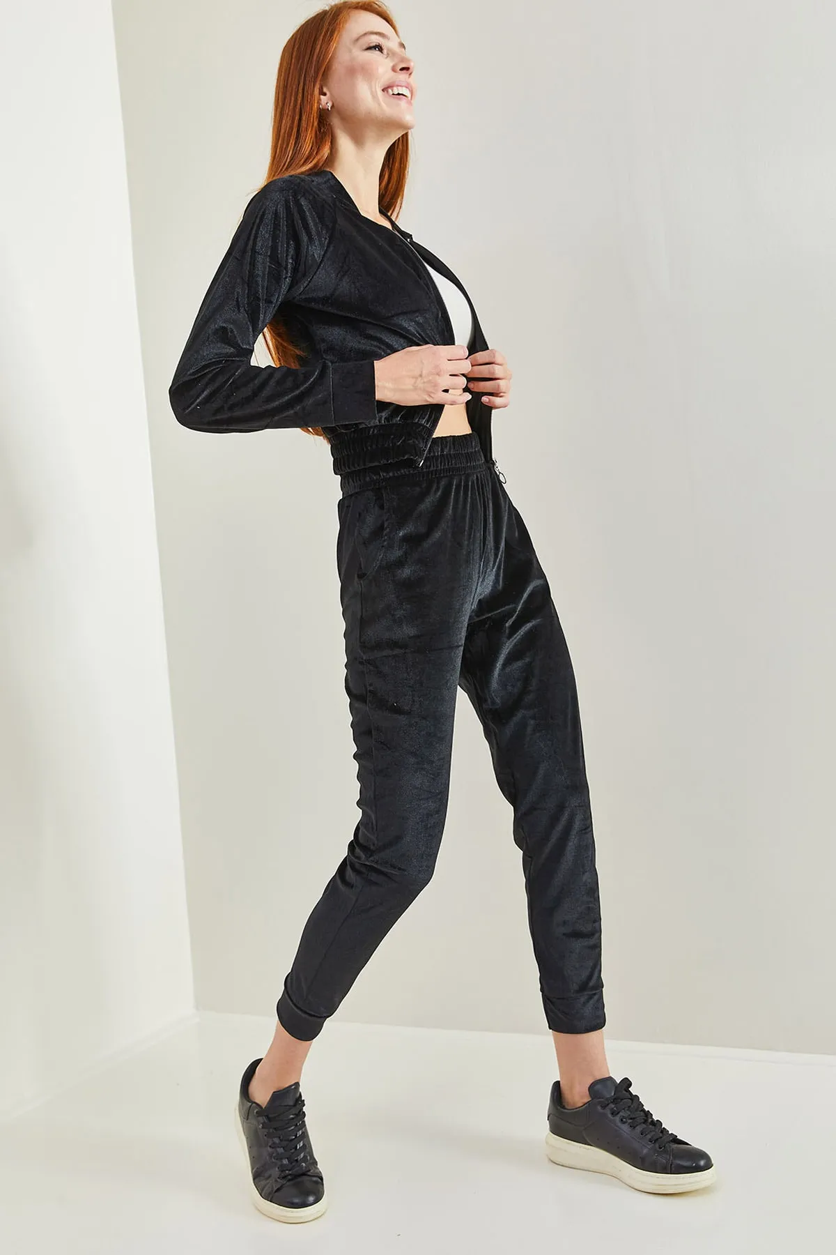 Bianco Lucci  Damen-Samtunterteil-Top-Set 6090