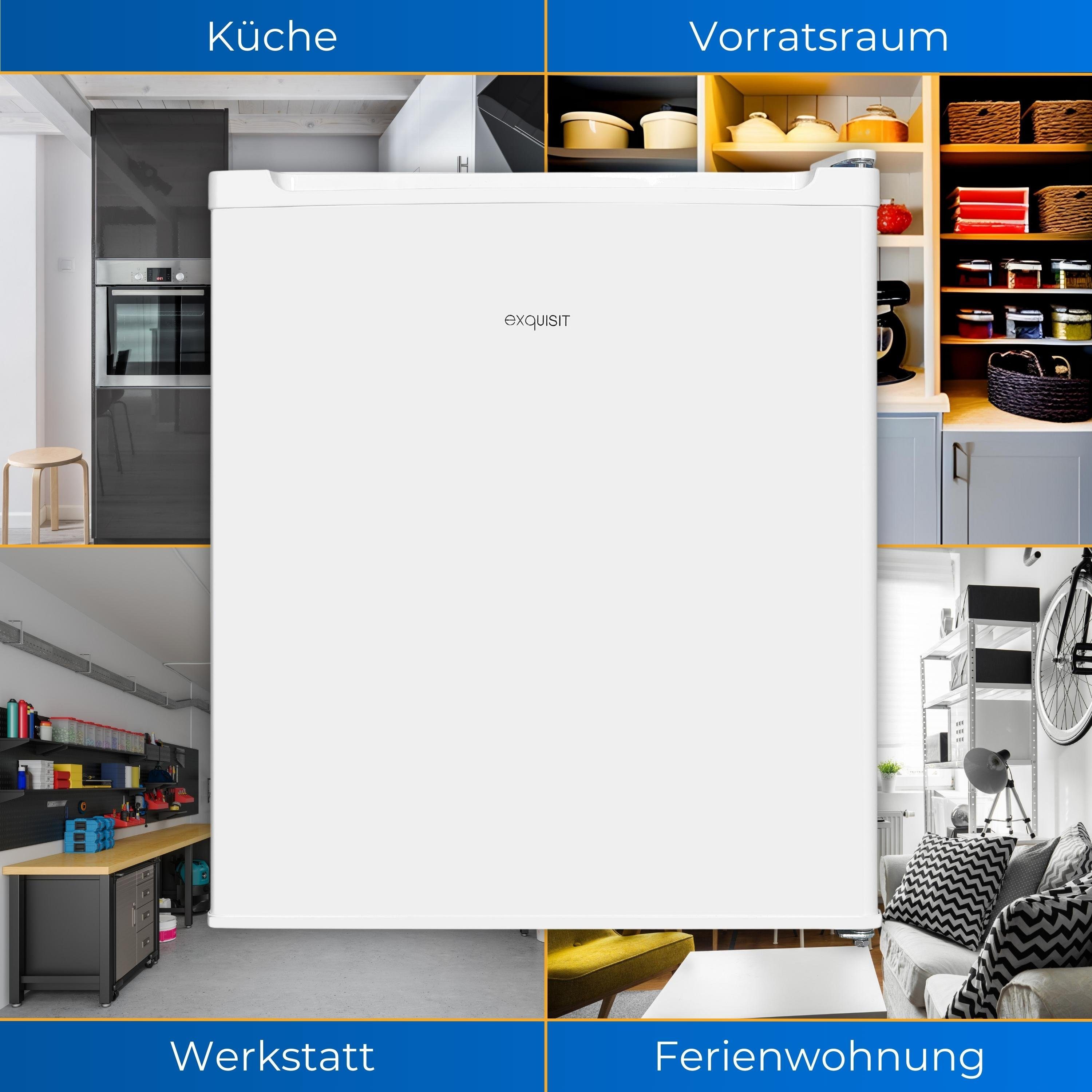 exquisit Table Top Kühlschrank KB505-V-040E, 51 cm hoch, 44 cm breit, 40 L Nutzinhalt, Kompakt und platzsparend