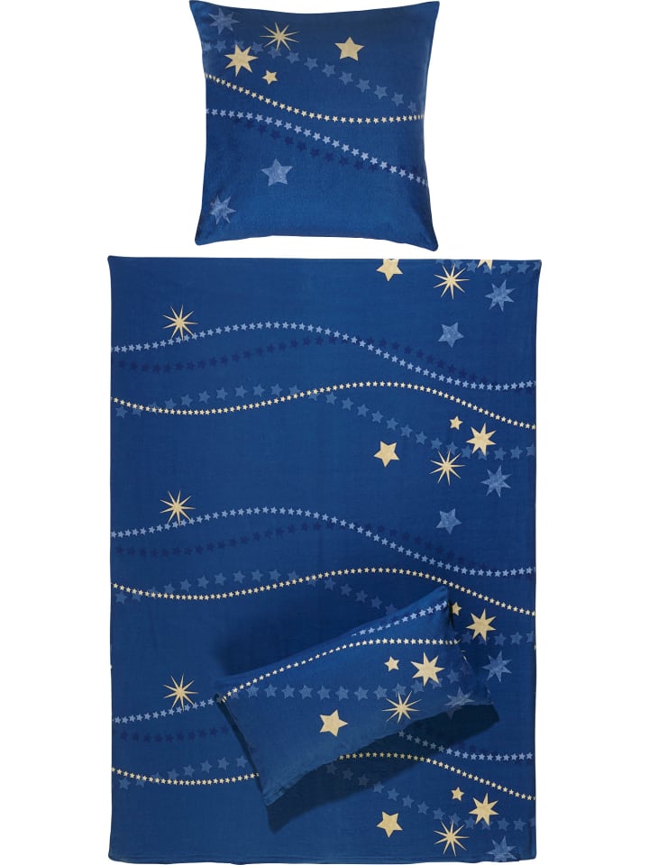 REDBEST Flanell Bettwäsche in blau günstig kaufen