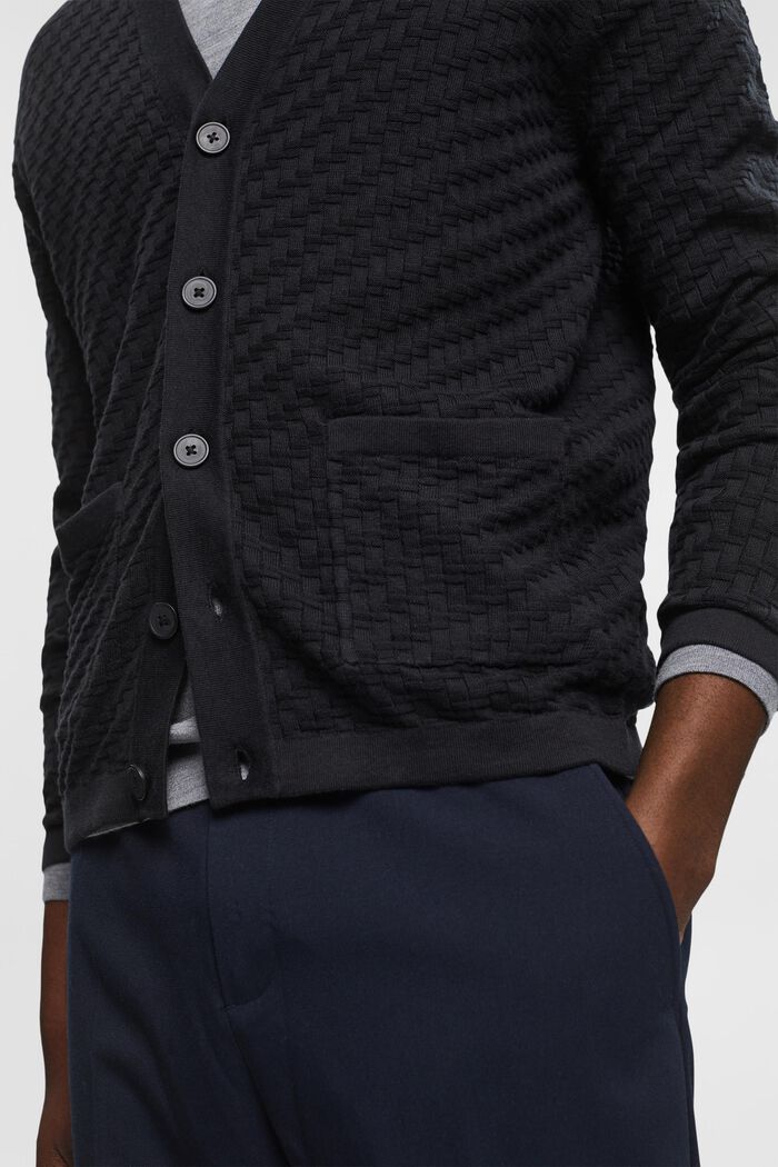 Cardigan aus Struktur-Strick
