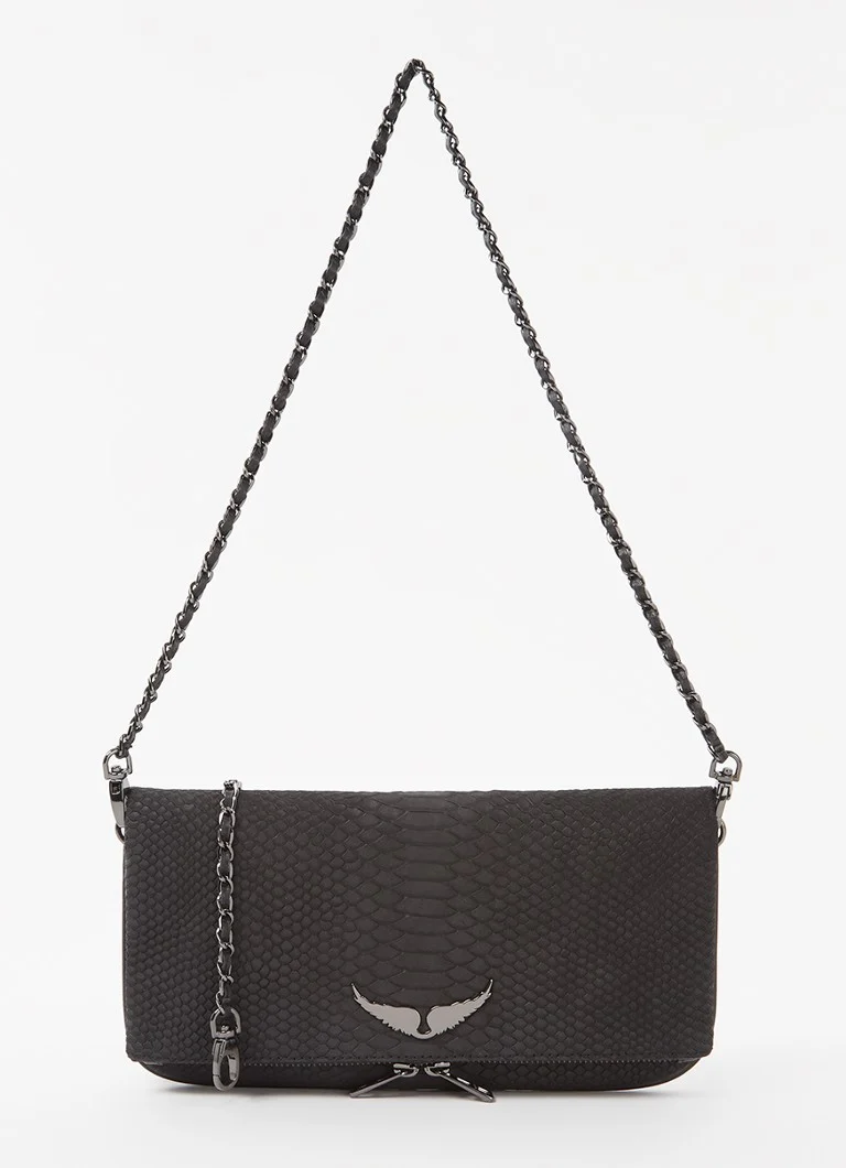 Zadig&Voltaire Soft Savage Rock -teksturoitu nahkainen clutch-laukku