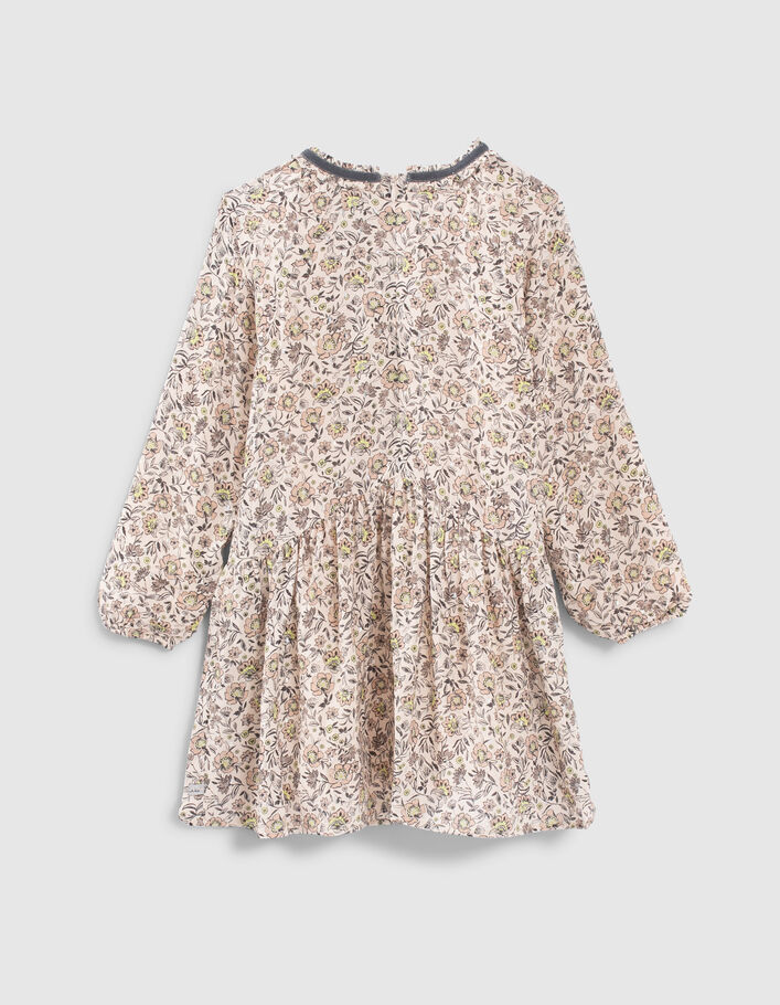 Robe beige imprimé fleurs fille