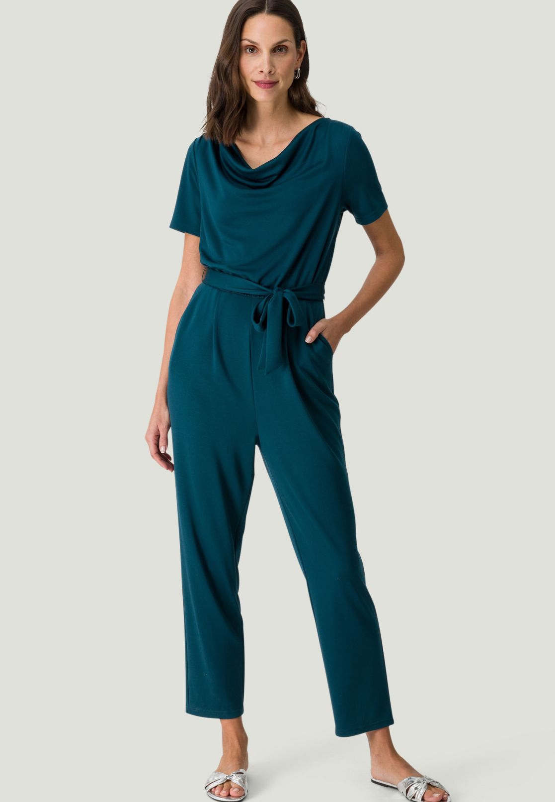 Jumpsuit Jersey Wasserfallausschnitt