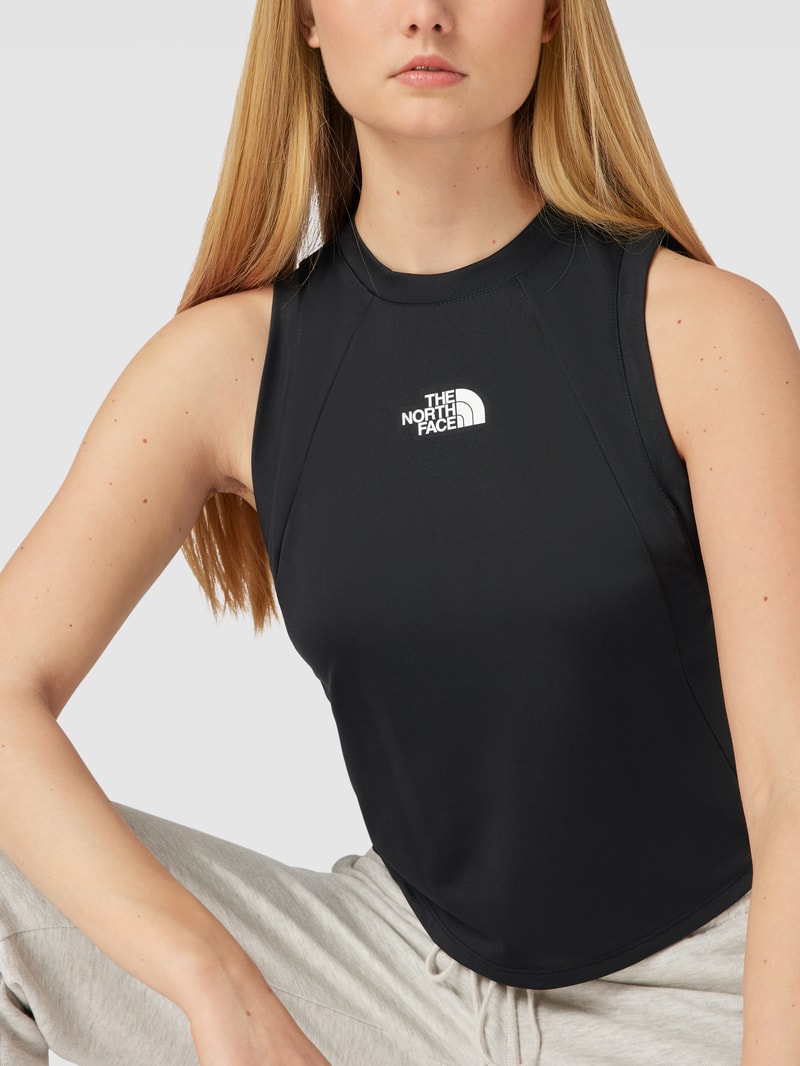 Tanktop in Two-Tone-Machart in schwarz