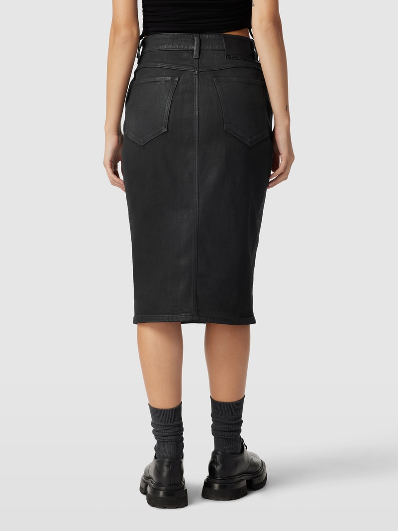 Jeansrock mit Knopfleiste Modell 'Noxer' in schwarz