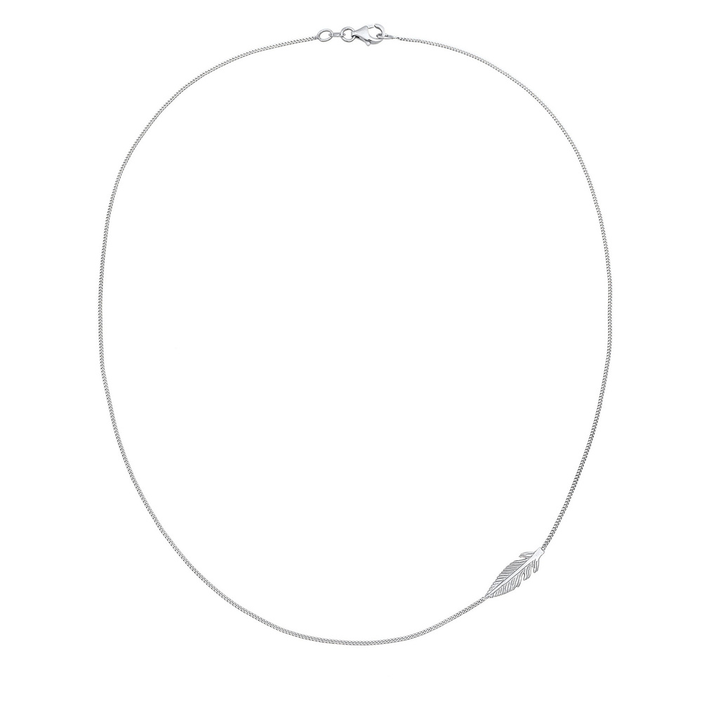 Elli Elli Collier Femmes Symbole Plume Simple en Argent Sterling 925 Bijoux