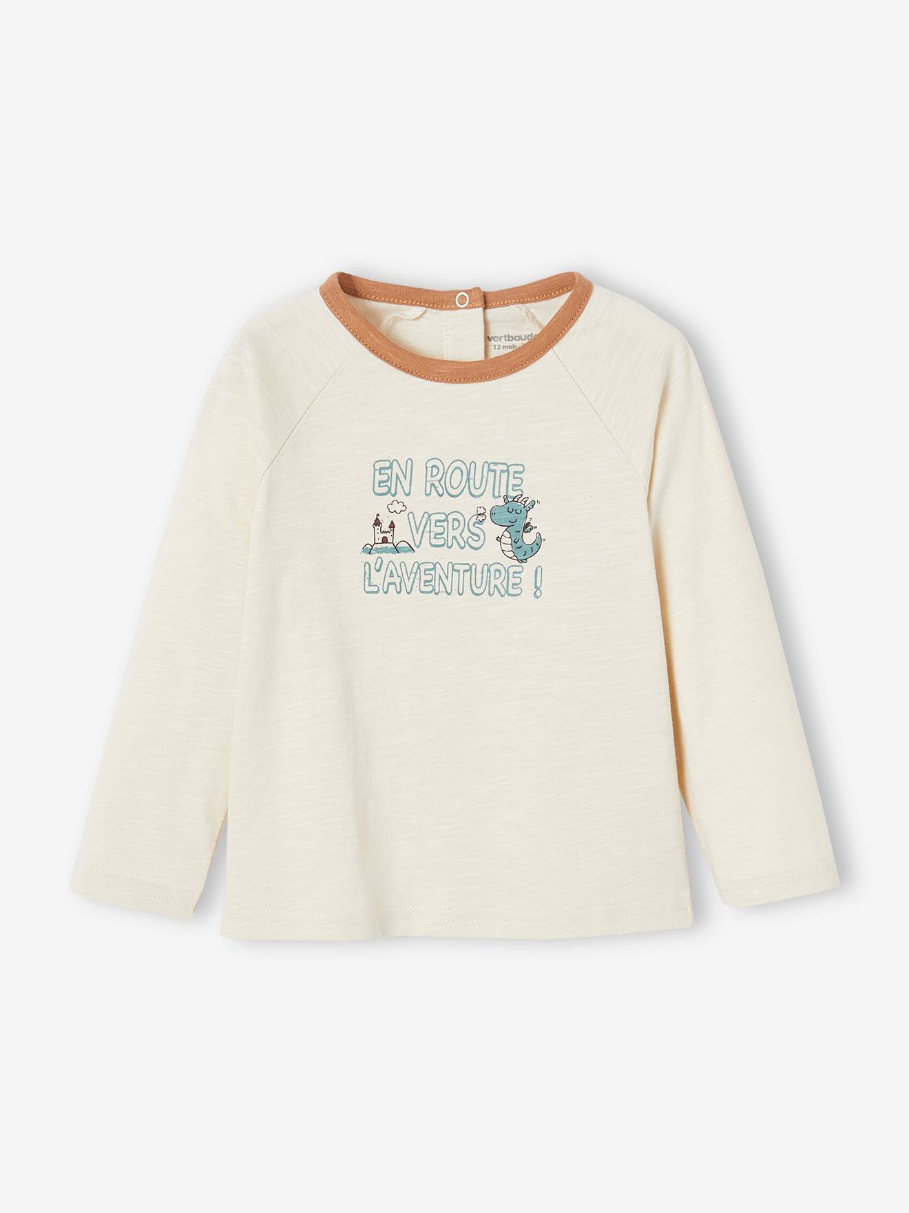 Vertbaudet Baby Shirt mit Drachenmotiv - sandfarben