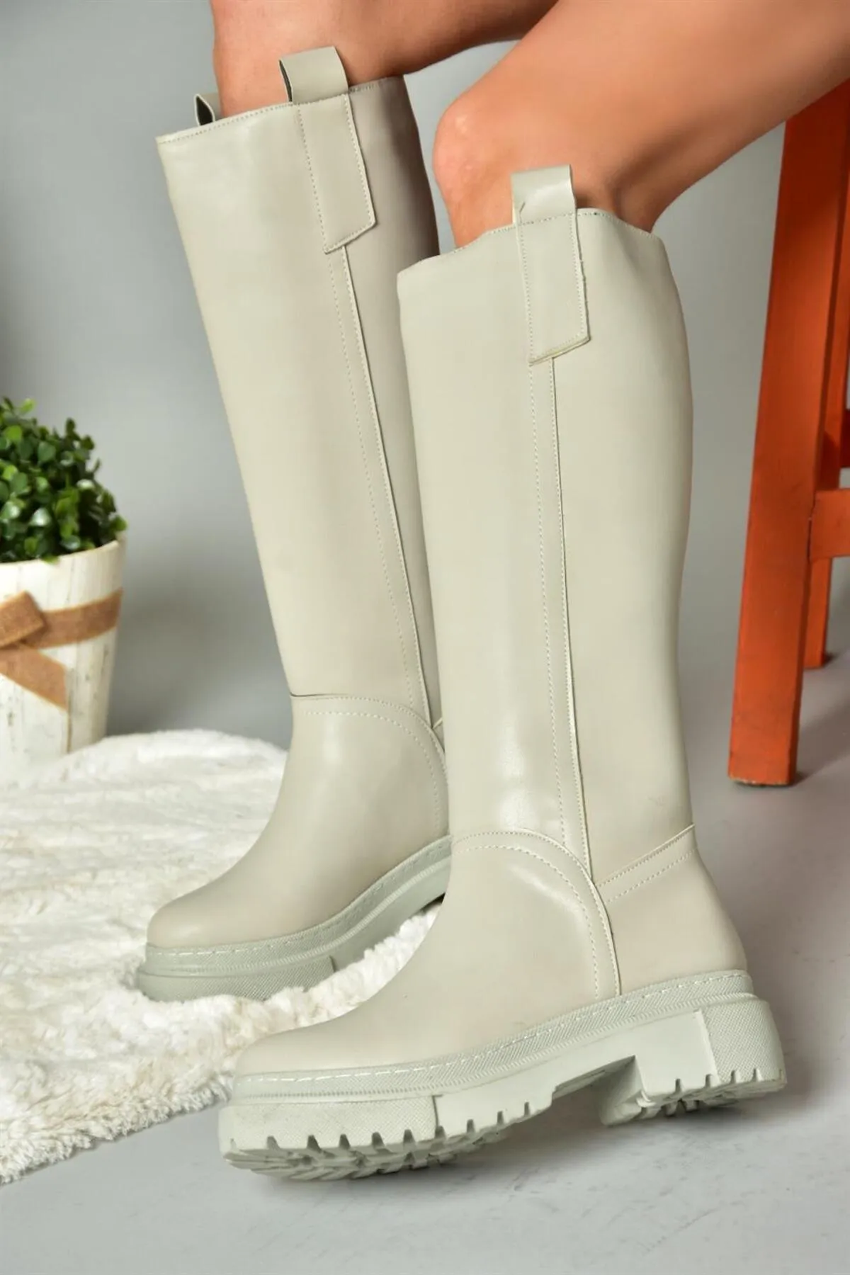 Fox Shoes  R973201109 Graue Damenstiefel mit dicker Sohle