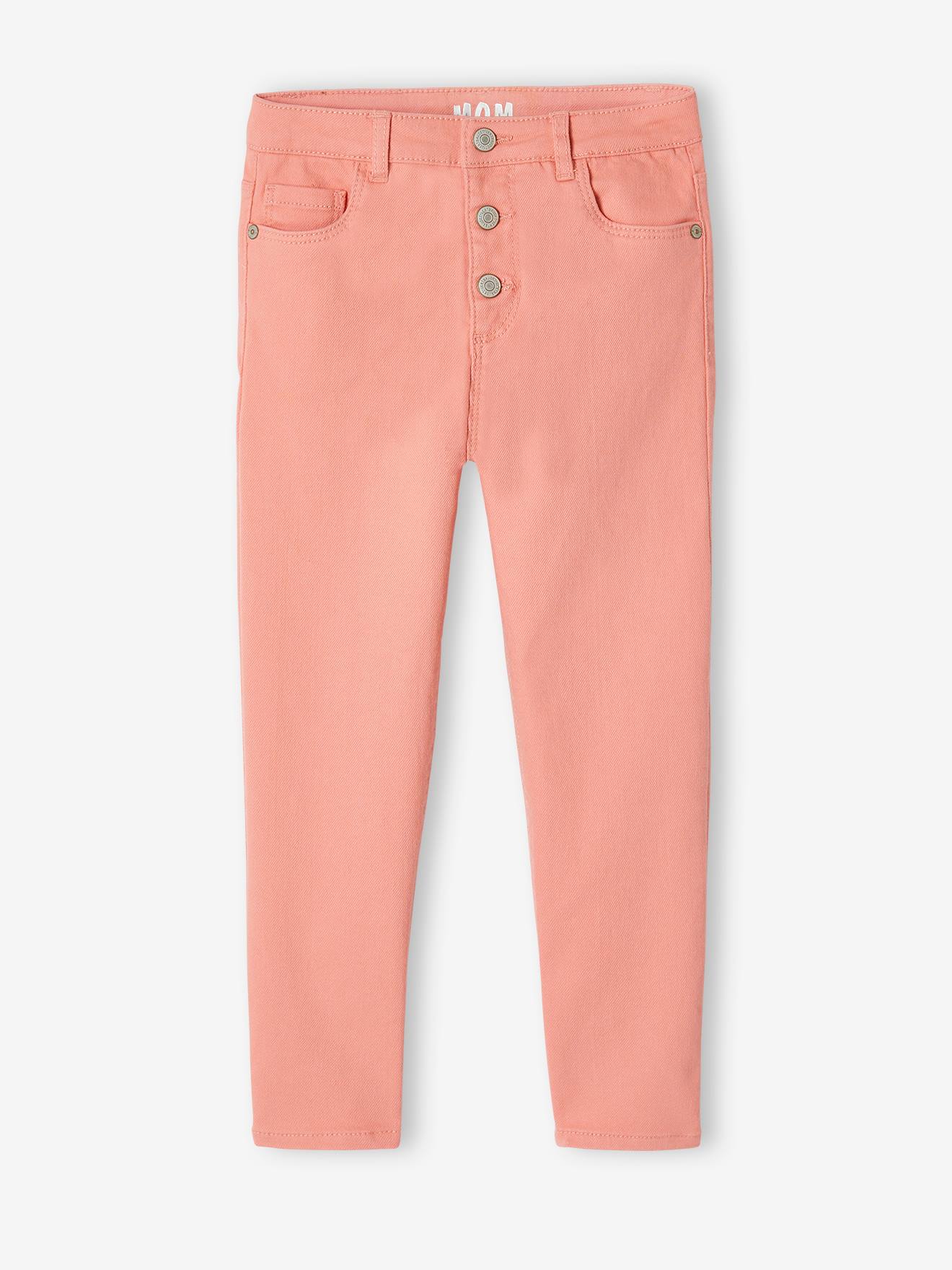 Pantalon Mom fit MorphologiK Large fille pêche