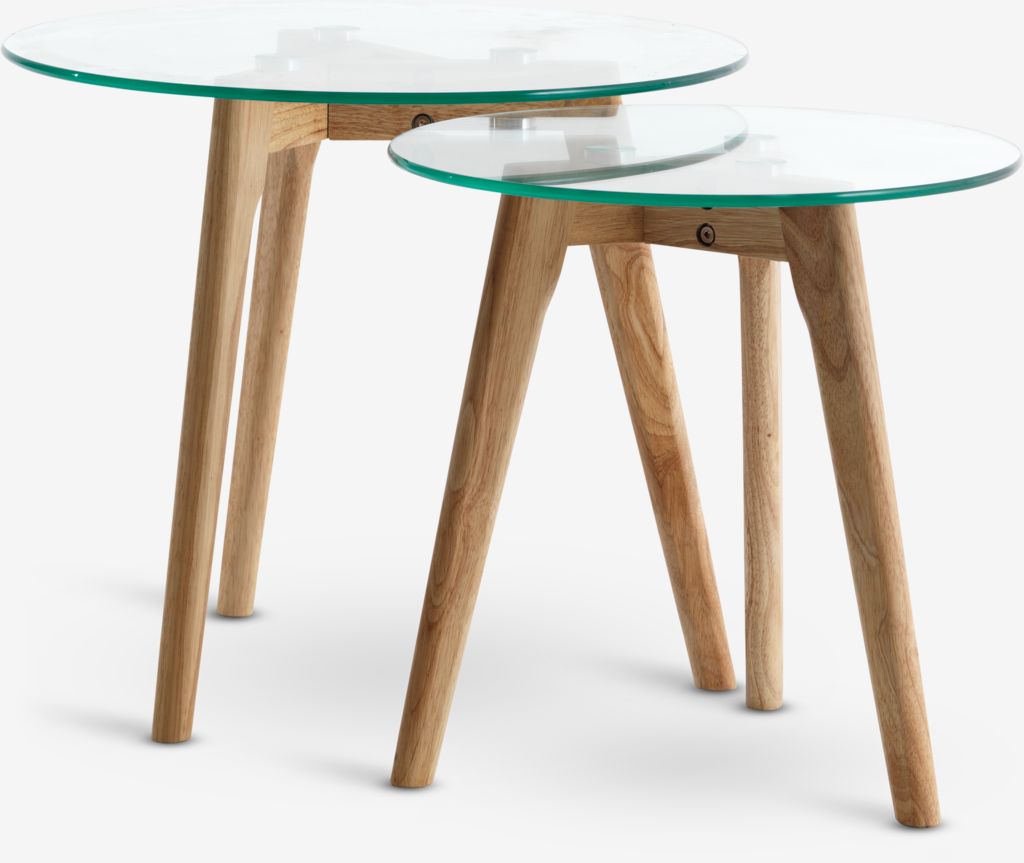 FALSLED Bordsett FALSLED Ø50/40 glass/eik 2 stk