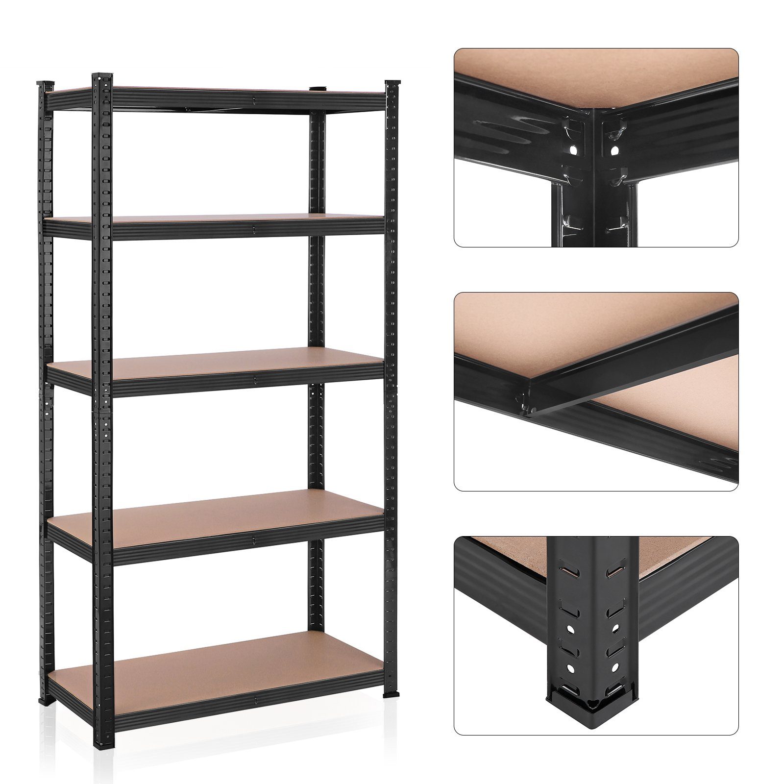 SONGMICS Schwerlastregal Standregal, 1-tlg., 180x90x40cm, Metallregal mit 5 Böden, bis 875 kg belastbar