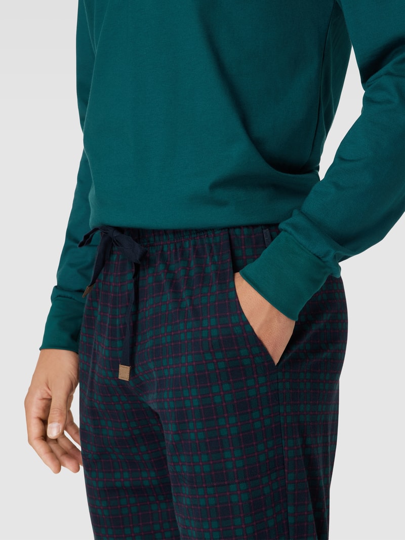 Pyjama-Hose mit Allover-Muster Modell 'Remix Sleep Leisure Pants' in dunkelblau