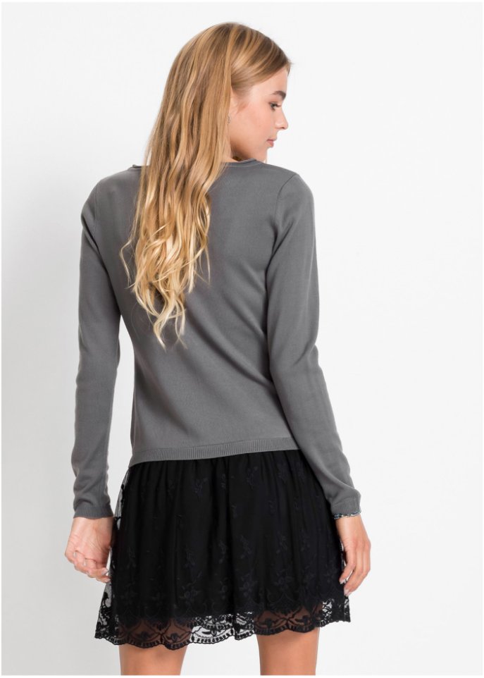 Strickkleid mit Spitzenrock