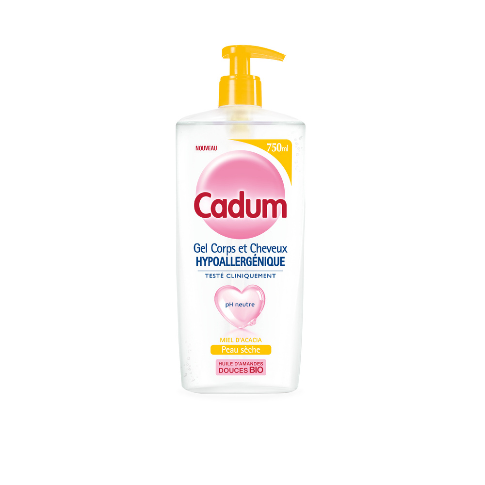 cadum Cadum Douche Gel Corps et Cheveux  Hypoallergénique au miel d'acacia