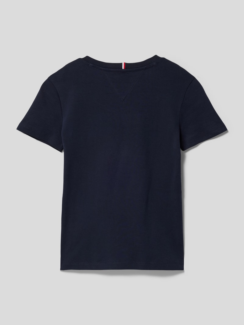 T-Shirt mit Label-Stitching in marineblau