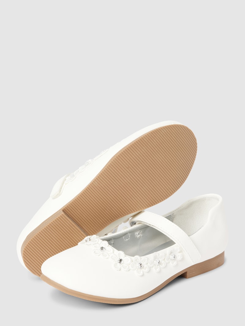 Ballerinas mit Zier-Applikation in ecru
