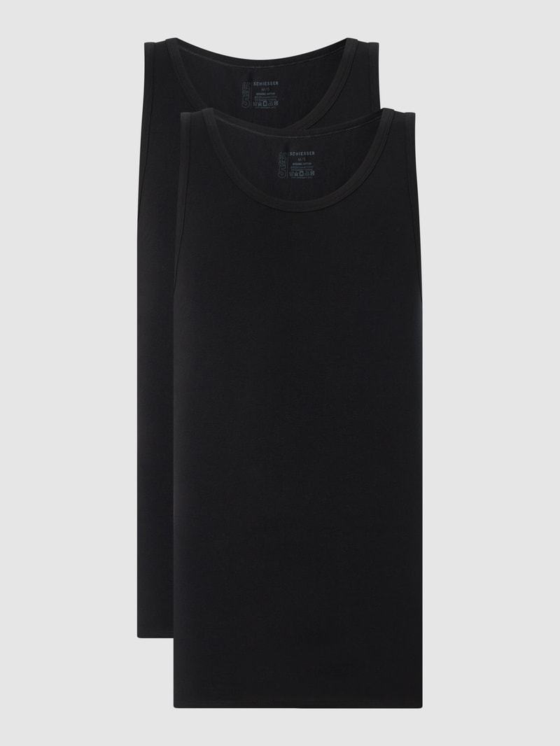 Tanktop mit Stretch-Anteil im 2er-Pack in schwarz