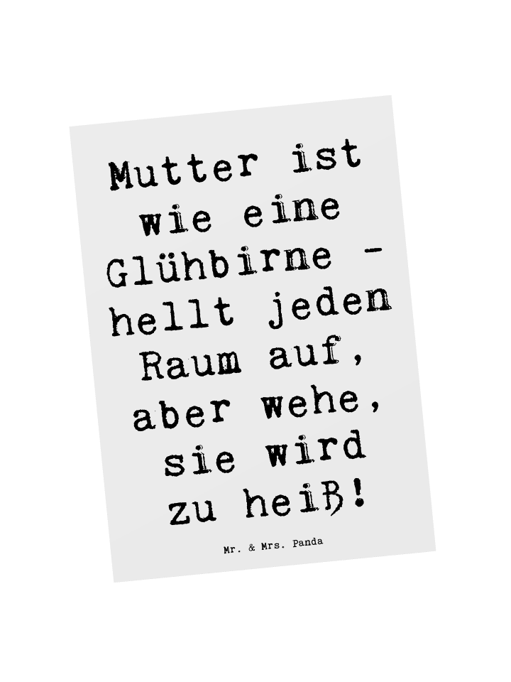 Mr. & Mrs. Panda Postkarte Mutter Glühbirne mit Spruch in Weiß günstig kaufen onesize