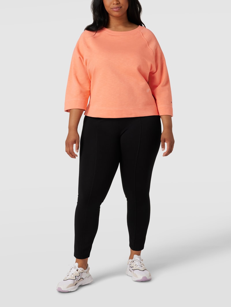 PLUS SIZE Sweatshirt mit Logo-Stitching in apricot