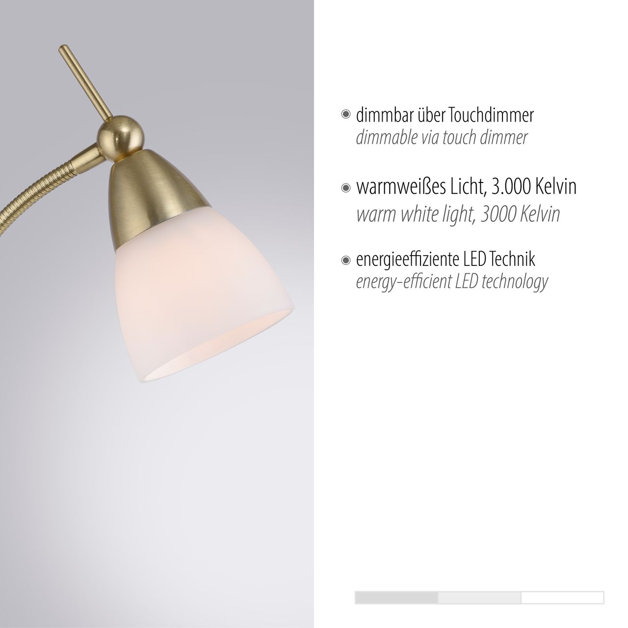 Paul Neuhaus LED Stehleuchte PINO, 1xG9/2,60Watt, 3000 Kelvin, IP20, Messing matt