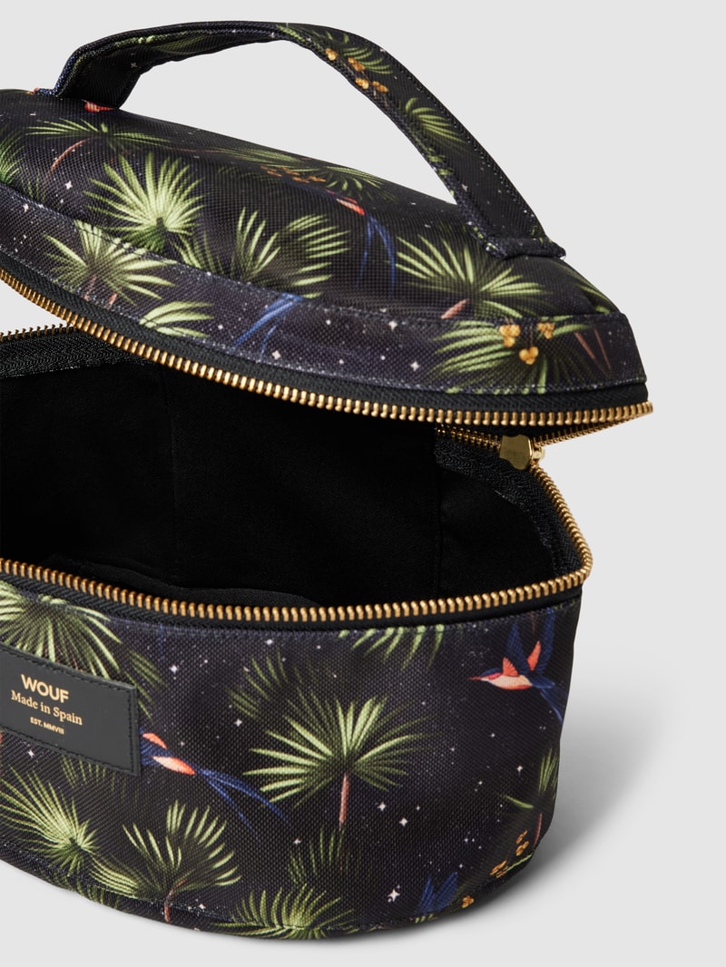 Kosmetiktasche mit kurzem Henkel Modell 'Paradise' in marineblau
