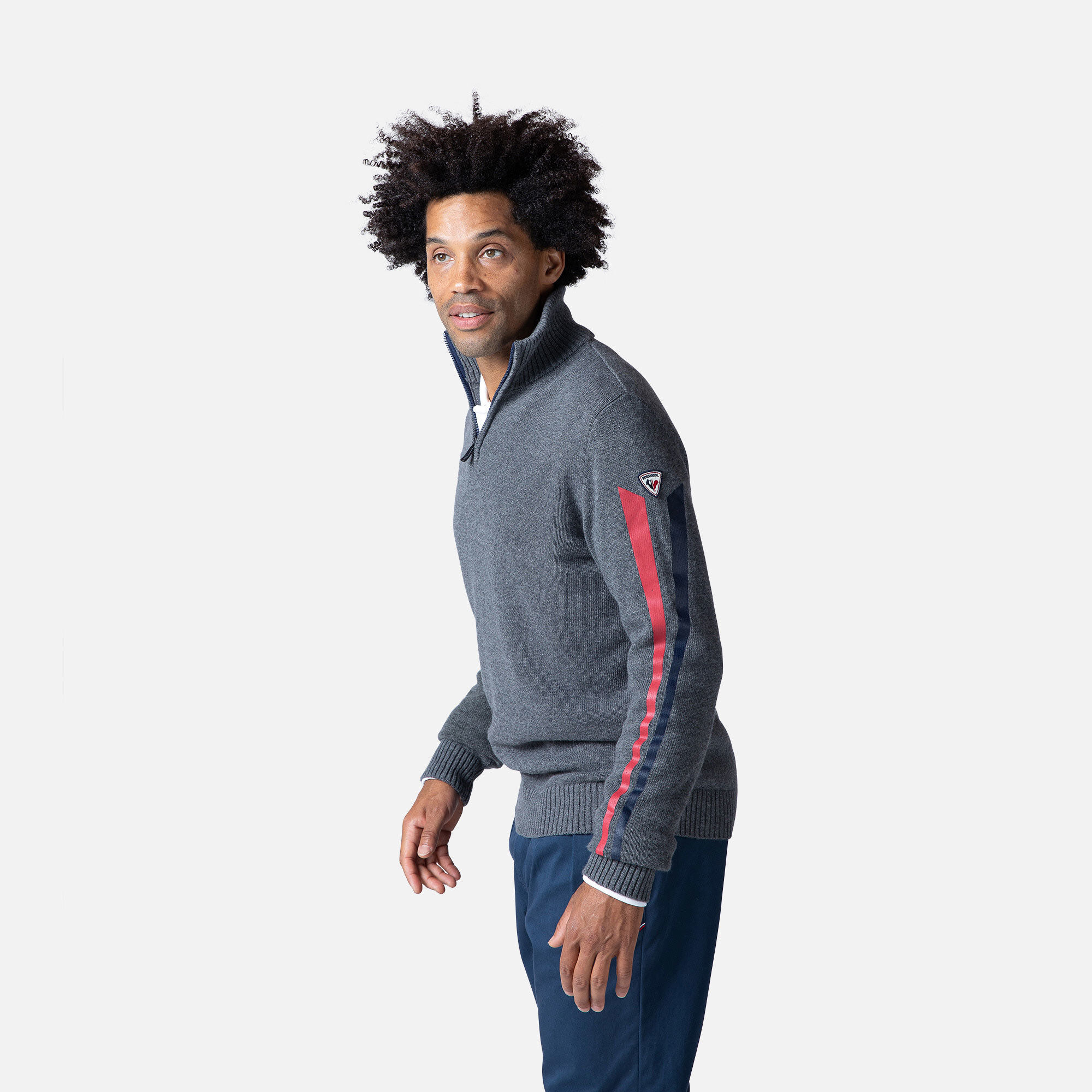 Pull en maille à manches Signature homme