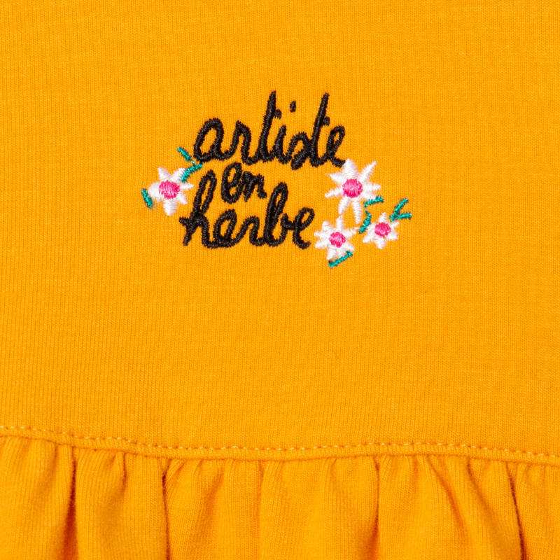 Tee-shirt bio fille jaune bébé fille Catimini