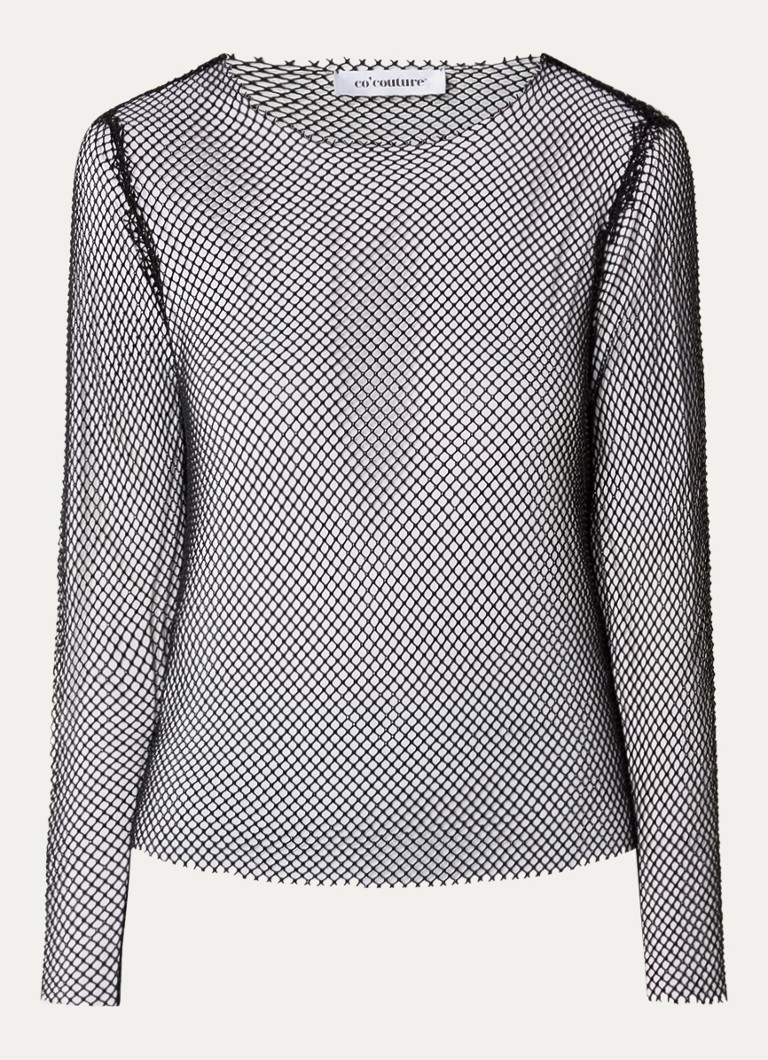 Co'Couture  Krystal top met strass en opengewerkt dessin