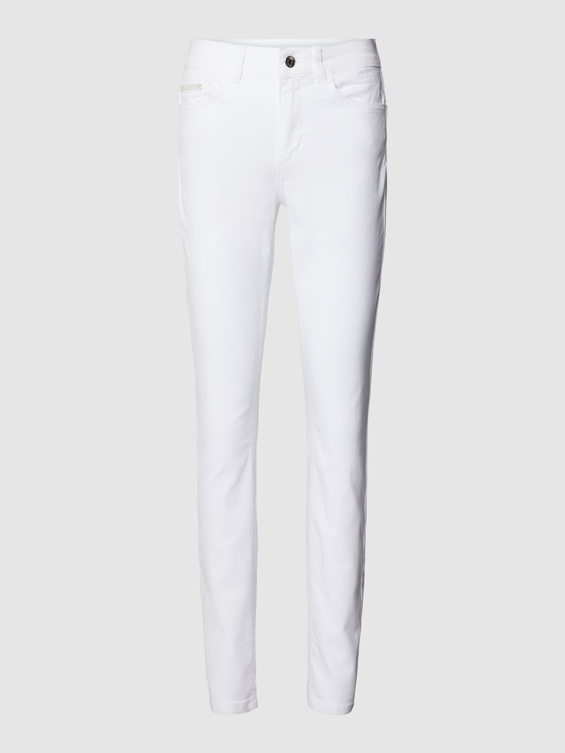 Jeans mit Strasssteinbesatz Modell 'DIVINE' in weiss
