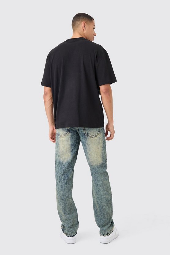 Lockere grüne Jeans