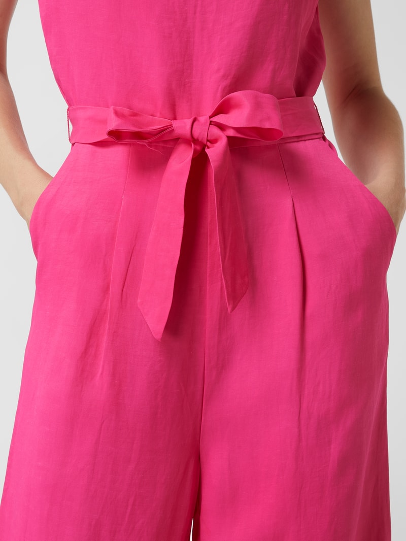 Jumpsuit mit Leinen-Anteil in pink