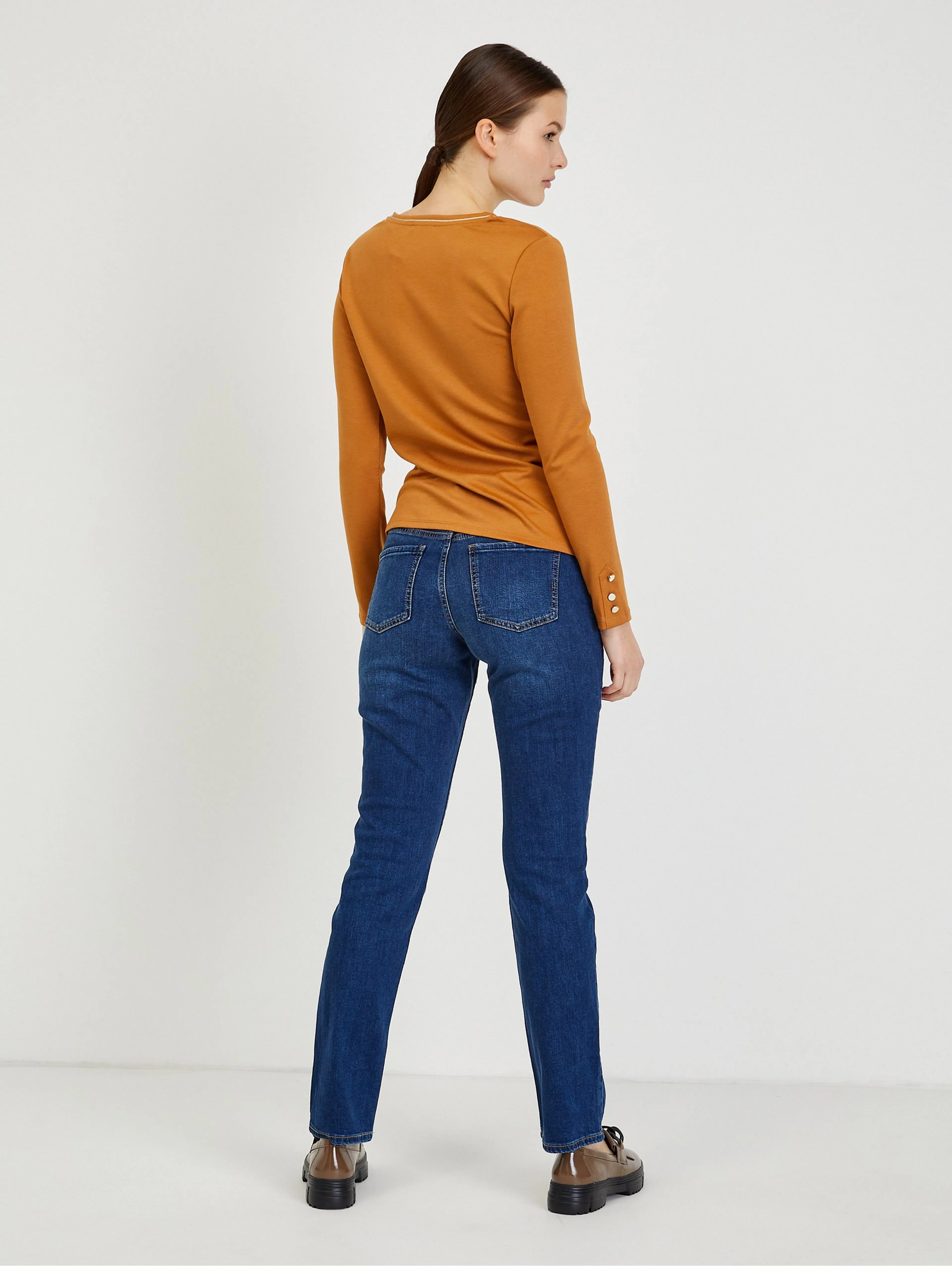 Braunes langärmeliges Damen-T-Shirt ORSAY