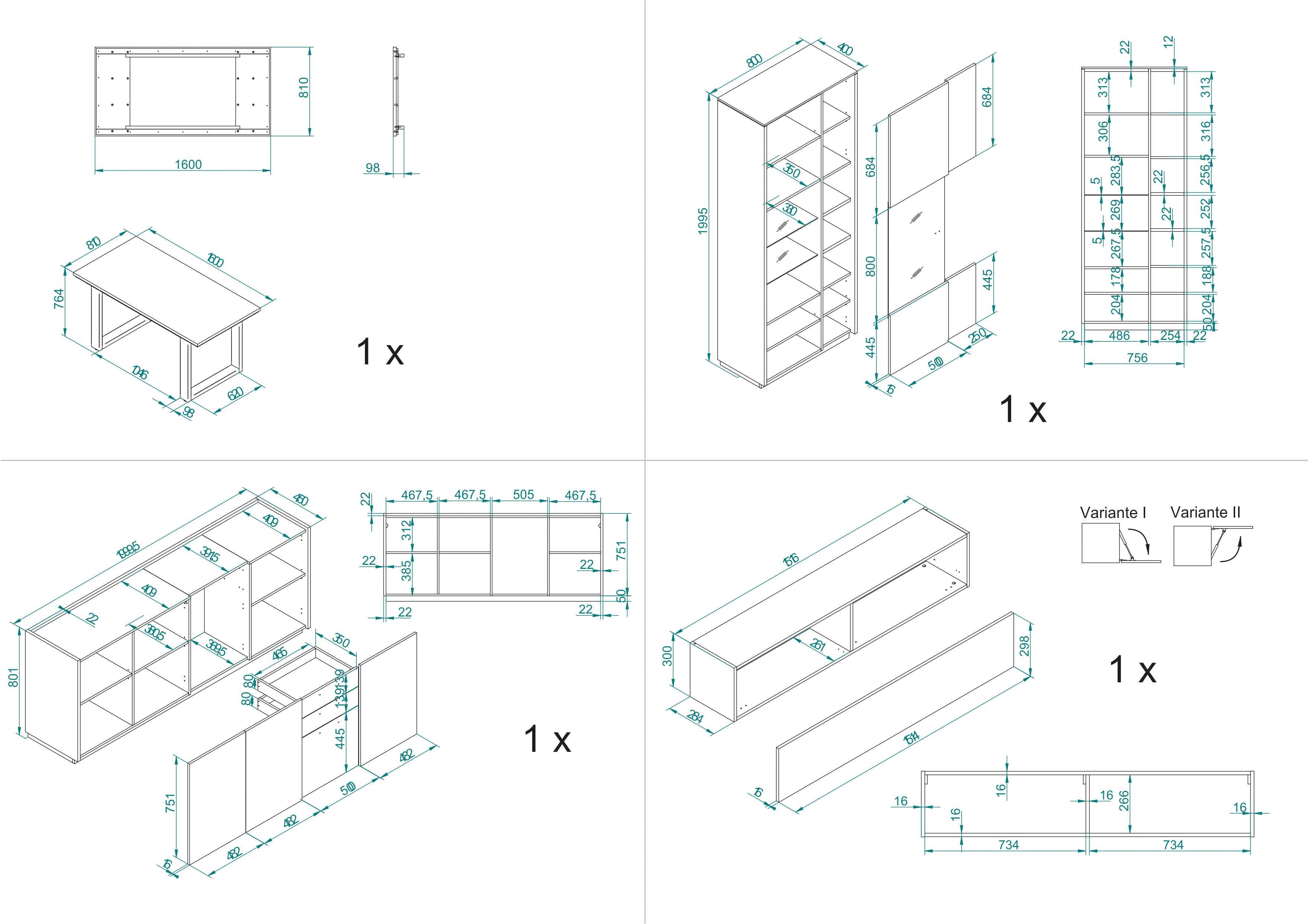 INOSIGN Esszimmer-Set LARGO, (Set, 4-St)