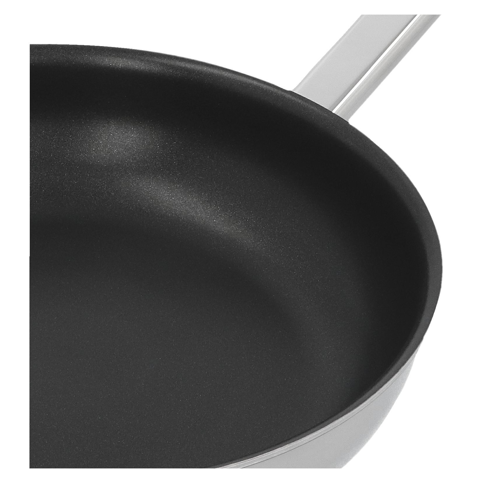 Bratpfanne 24 cm, 18/10 Edelstahl, Silber-Schwarz