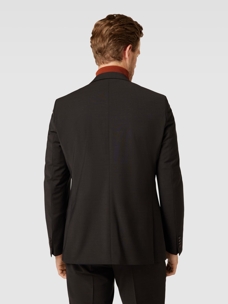 Slim Fit Anzug mit 2-Knopf-Sakko in dunkelbraun