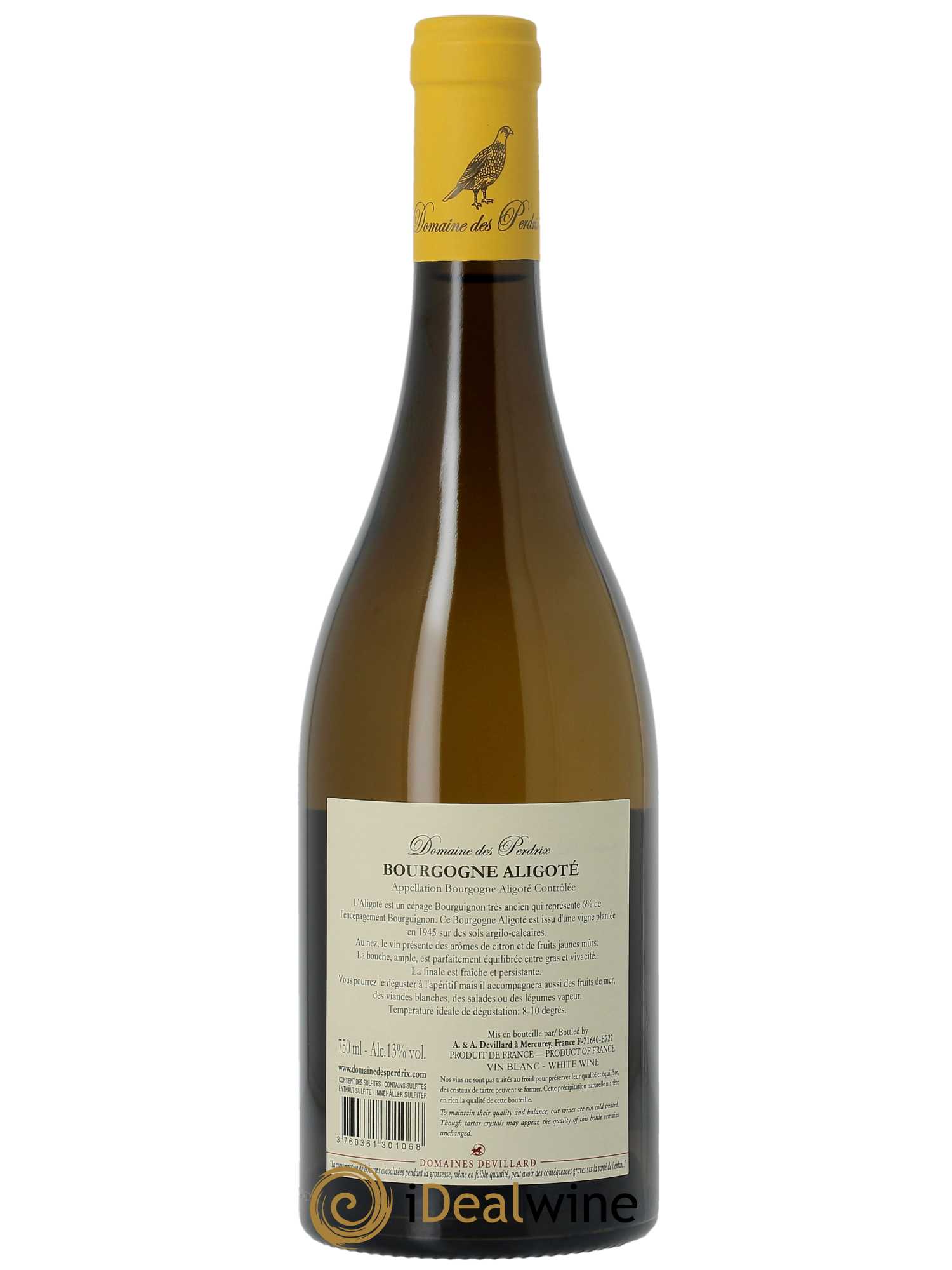 Bourgogne Aligoté Perdrix (Domaine des)  2021 - Lot de 1 Bouteille