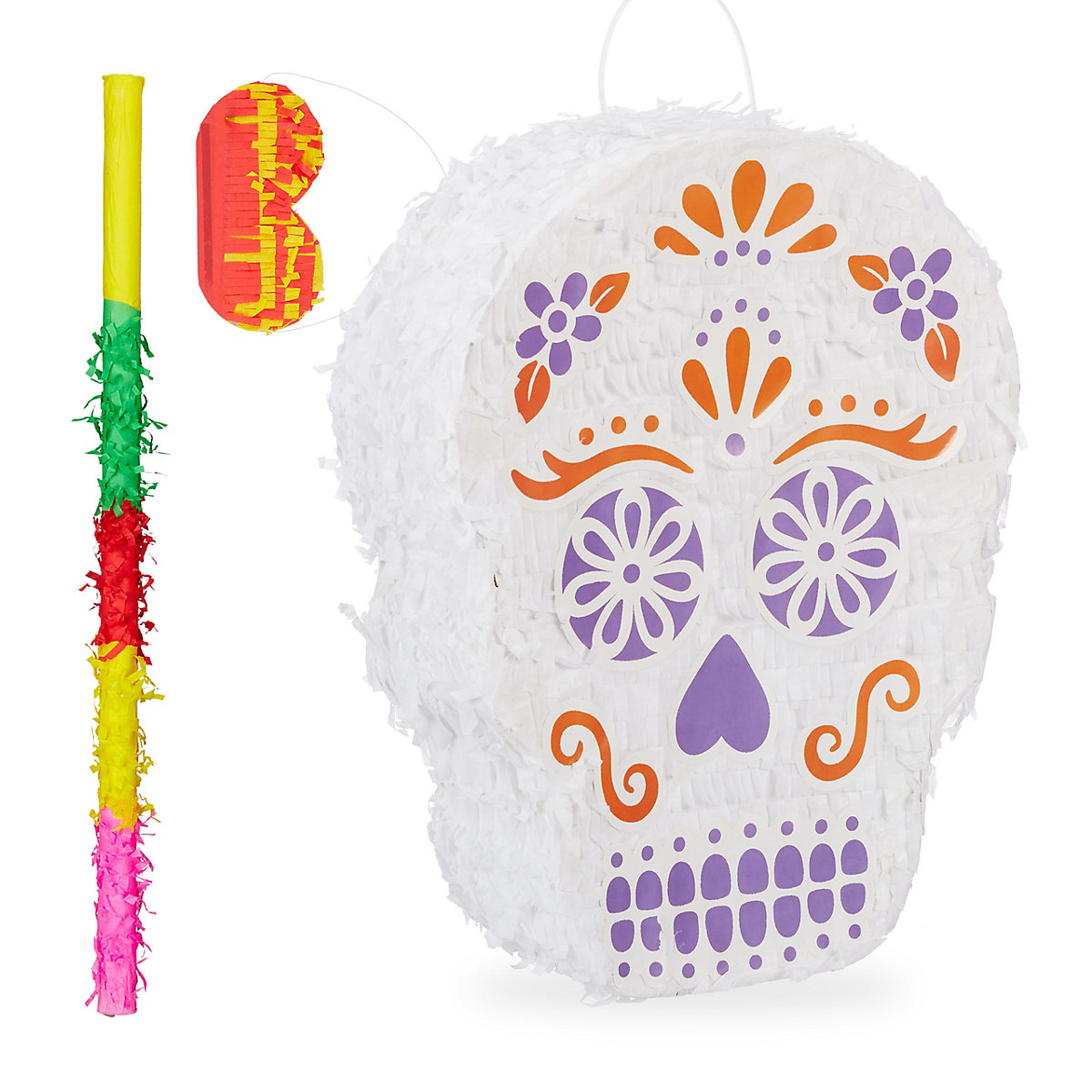 3-teiliges Pinata Set Totenkopf
