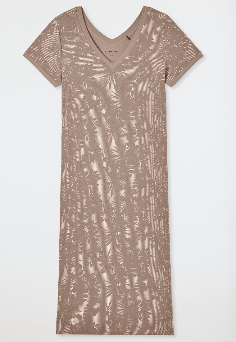 Sleepshirt kurzarm V-Ausschnitt clay - selected! premium inspiration