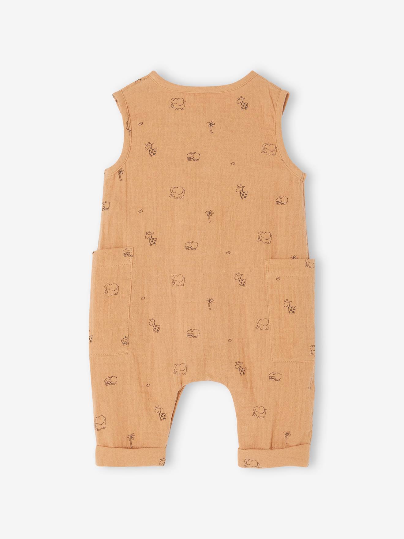 Vertbaudet Baby Musselin-Overall - cappuccino