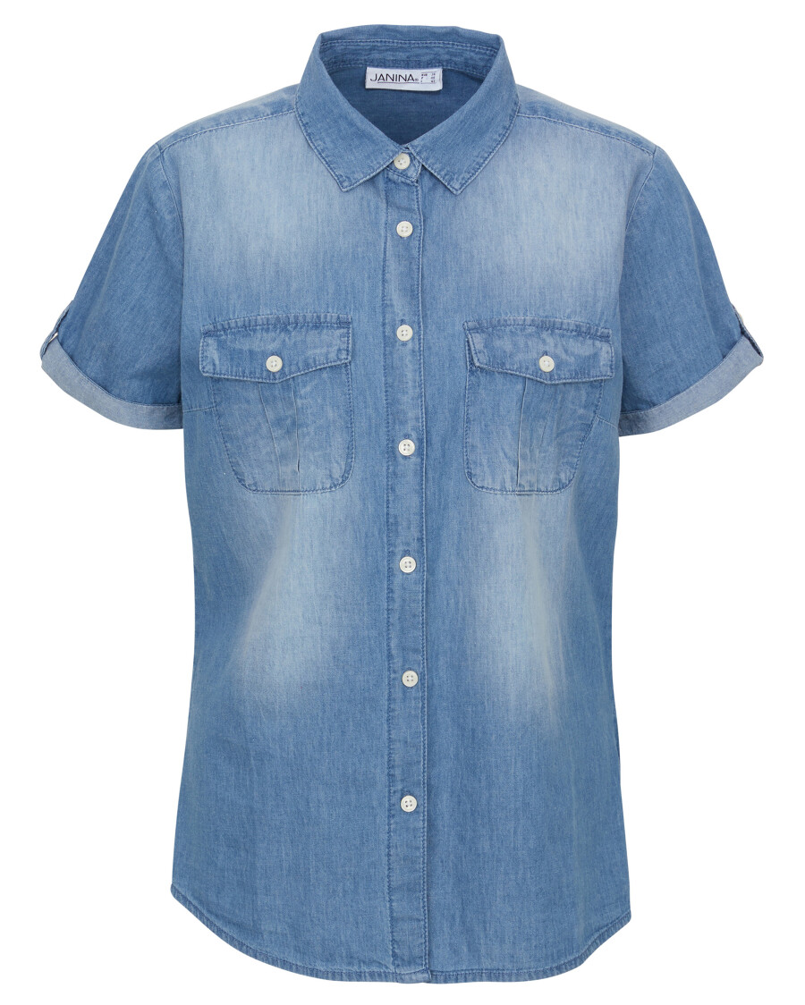 Jeansbluse Kurzarm